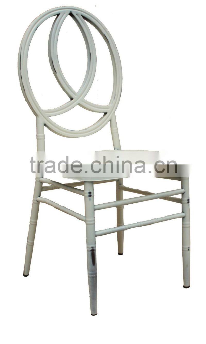 good quality Elegant Strong & Stackable Steel Phoenix chair,color:white limewash,thickness:1.2mm steel