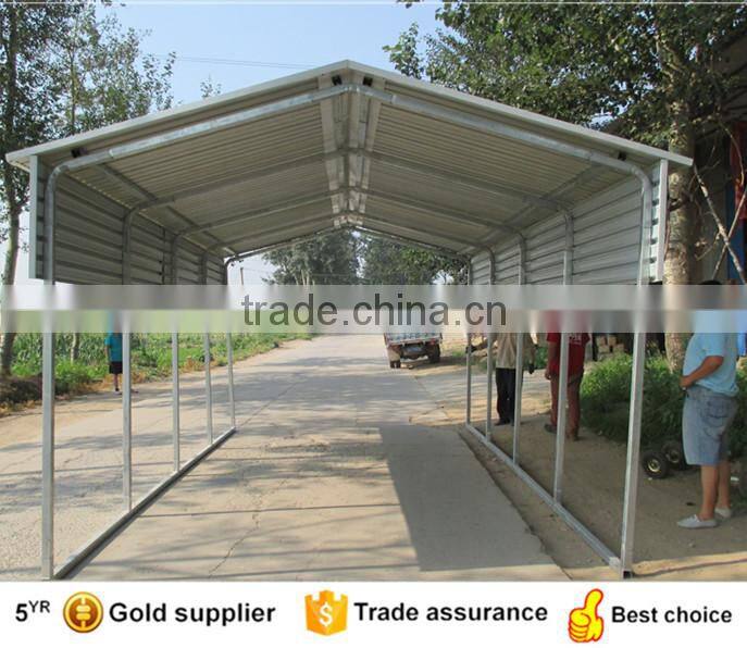 steel frame steel carport with storage room building