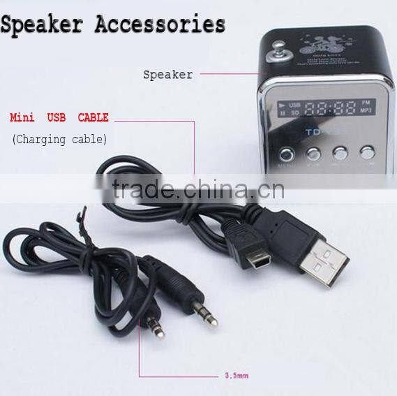 Portable laptop mini speaker USB Digital MP3 Player support HiFi U disk TF card LCD FM Radio LED light mini speaker