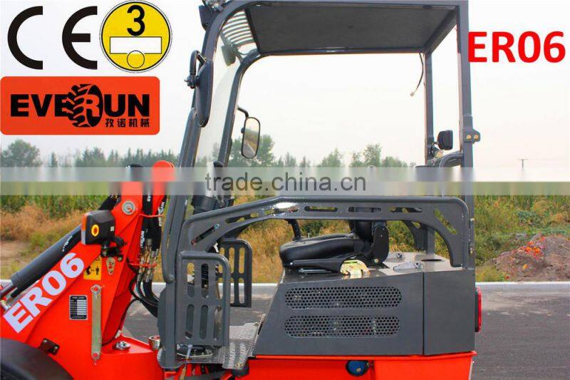 Everun ER06 Hydrostatisch Mini Radlader/Hoflader for farm mit CE/Euro 3