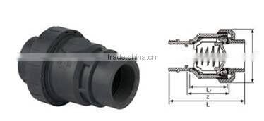 U-PVC One Side Side Threaded Single Union Spring Check valve