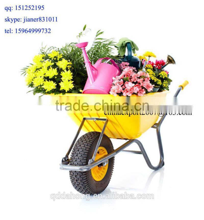 Europe Plastic Garden Wheel Barrow with 4.00-8 Rubber Wheel WB6414