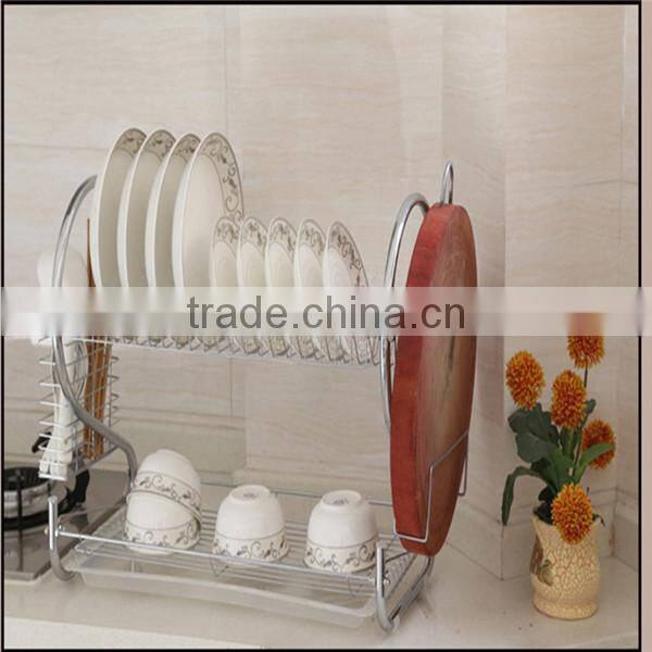 Hot Sale 2 Tier Kitchen Metal Corner Dish Rack