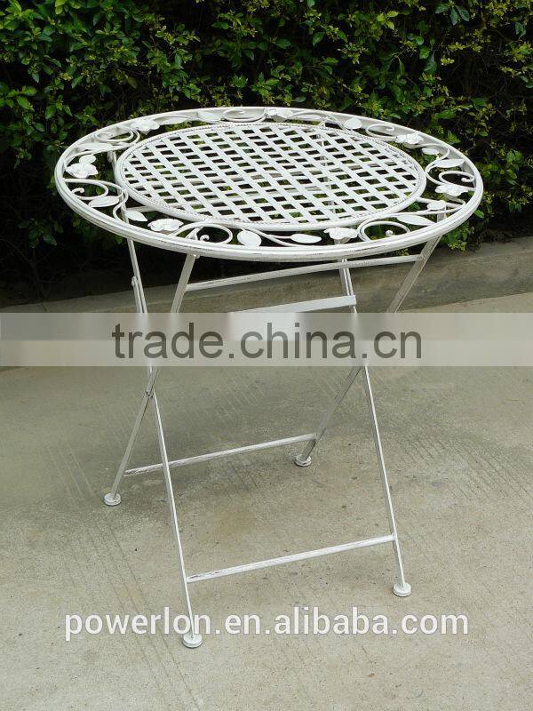 Heritage Tea Two Seater Metal Garden Patio Set Antique White Elegant Style