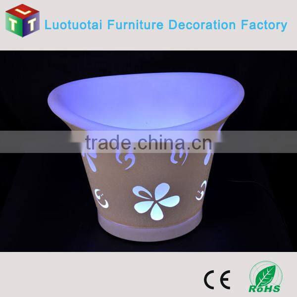 rechargeable battery opertaed luminouse led light up ice bucket