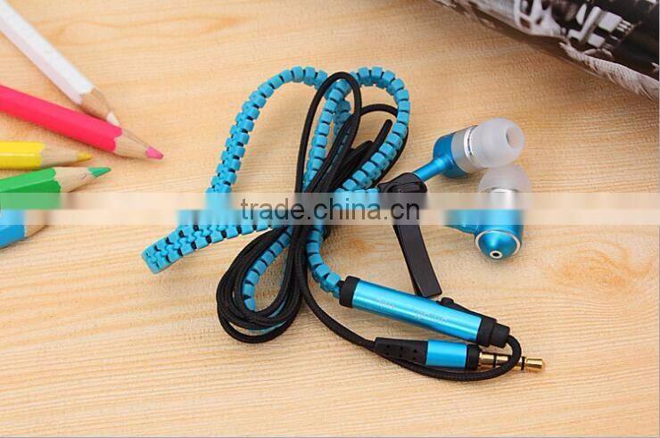Creative Zipper Metal Earphone OEM luminous Earphones