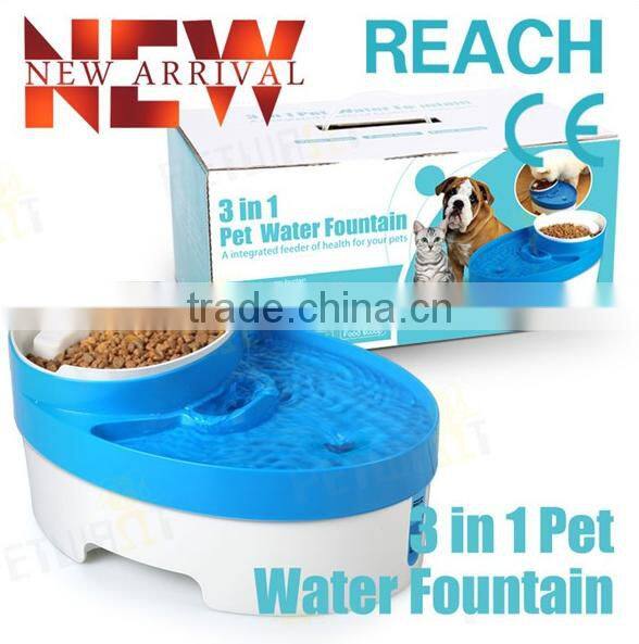 2017 New Hot Automatic Pet Waterer, 3 In 1 Pet Water Fountain Multi-functional LED Light Automatic Pet Bowl Feeder Waterer