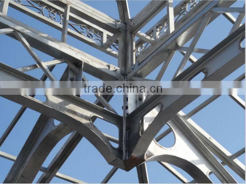 2017 new design Trade Assurance Galvanized Steel frame garden greenhouse / glass victorian greenhouse for sale