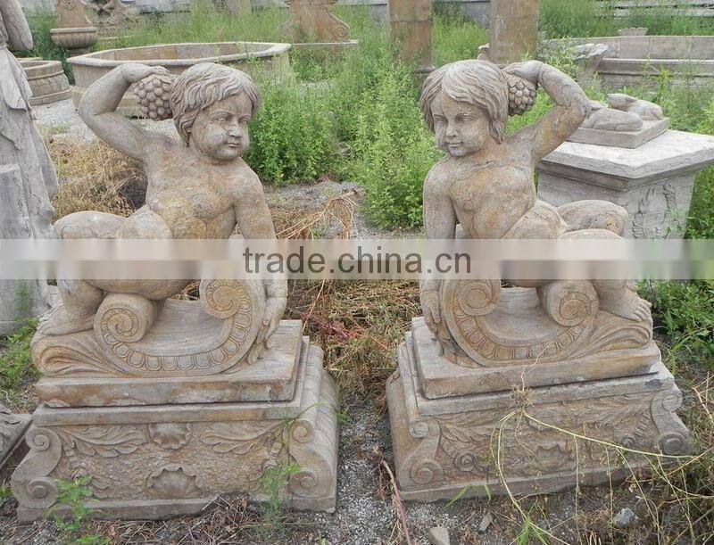 antique stone little angel sculpture for sale