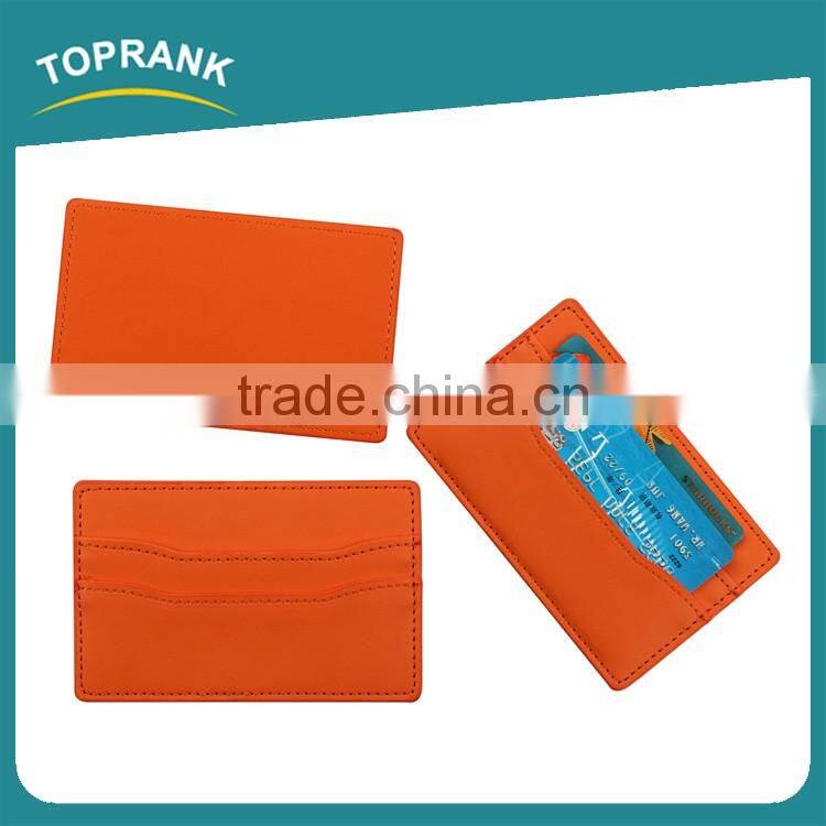 Toprank Hot Sale Simple Business Flat Wallet Card Holder Slim Card Holder Wallet Minimalist Vertical Pu Sleeve Card Holder