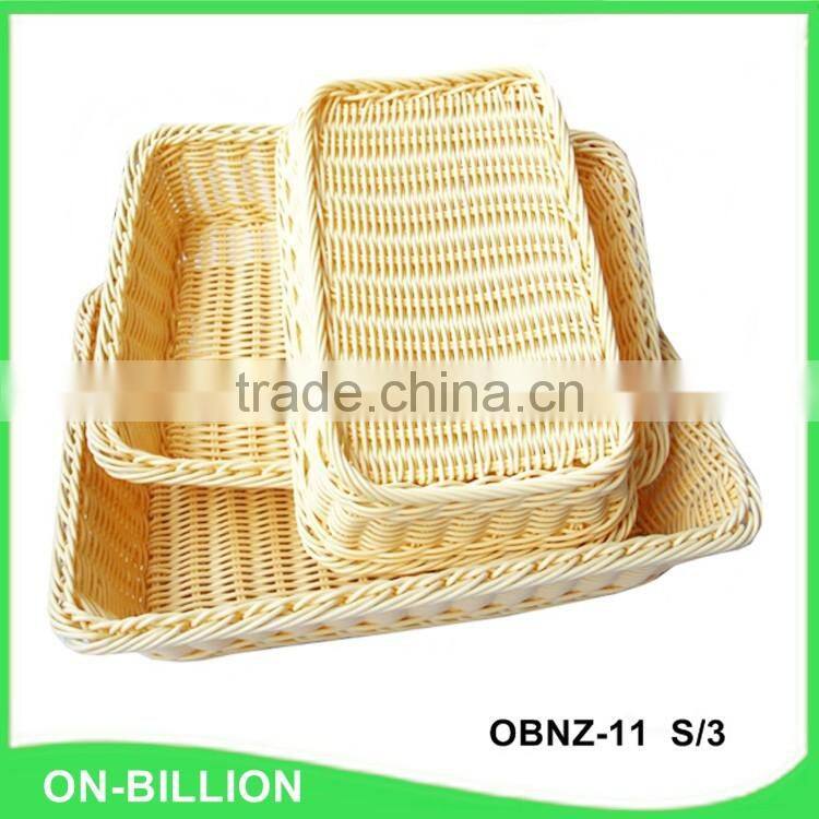 Bulk heated food grade PP rattan basket wholesale