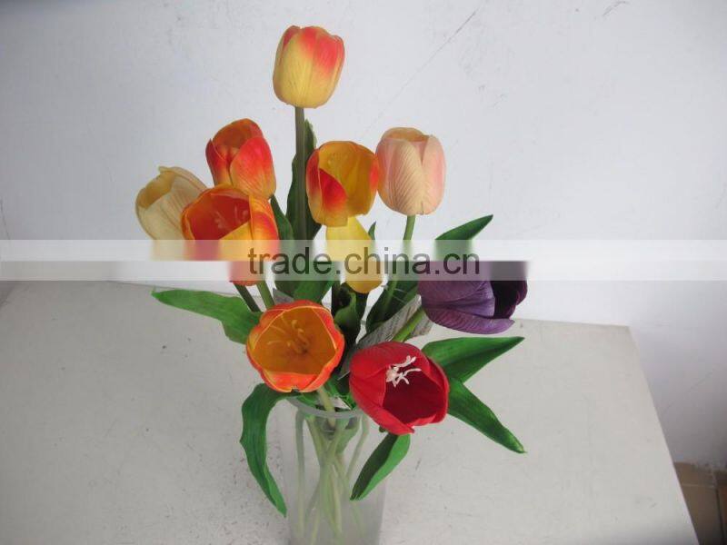 factory made 60cm lengh single colorful fake plastic flower good quality for interior decoration