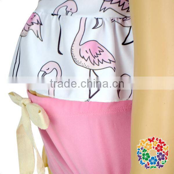 little baby girl two pieces pink swan swimsuit