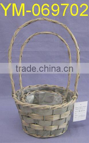 Rectangular Willow Garden Basket With Ears.