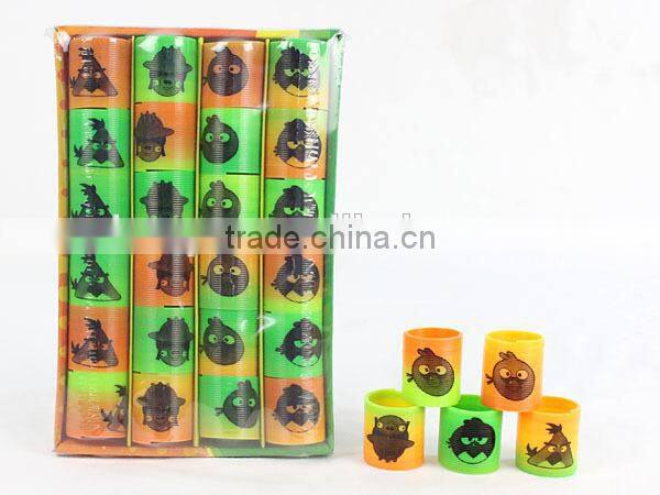 hot sale colorful magic rainbow spring with printed birds kids educational toys/ plastic rainbow circle