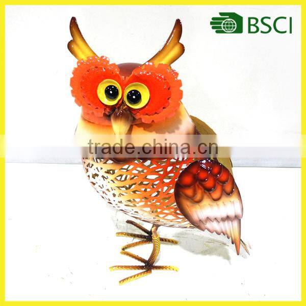 YS14916 Metal owl planter pot for home decoration