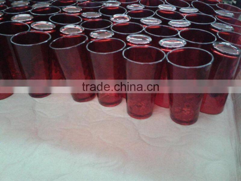 400ML printing colorful glass candle holder