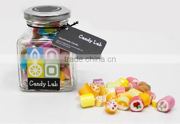 Stock100ml 200ml 280ml 380ml glass square jam lab wedding candy lab honey jar