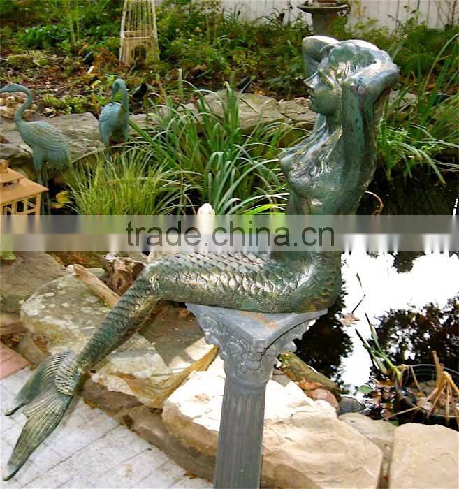 2015 hot sale mordern home decor bronze cast iron mermaid statue