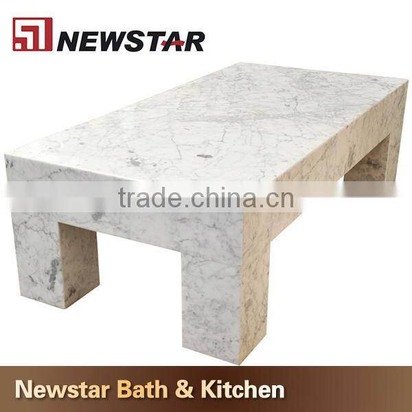 Polished Chinese carved marble kitchen table top