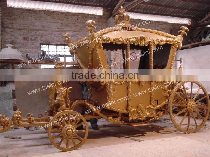 2017 New Royal Golden Cinderella pumpkin horse carriage Celebration Wedding carriage (BG11-M053)