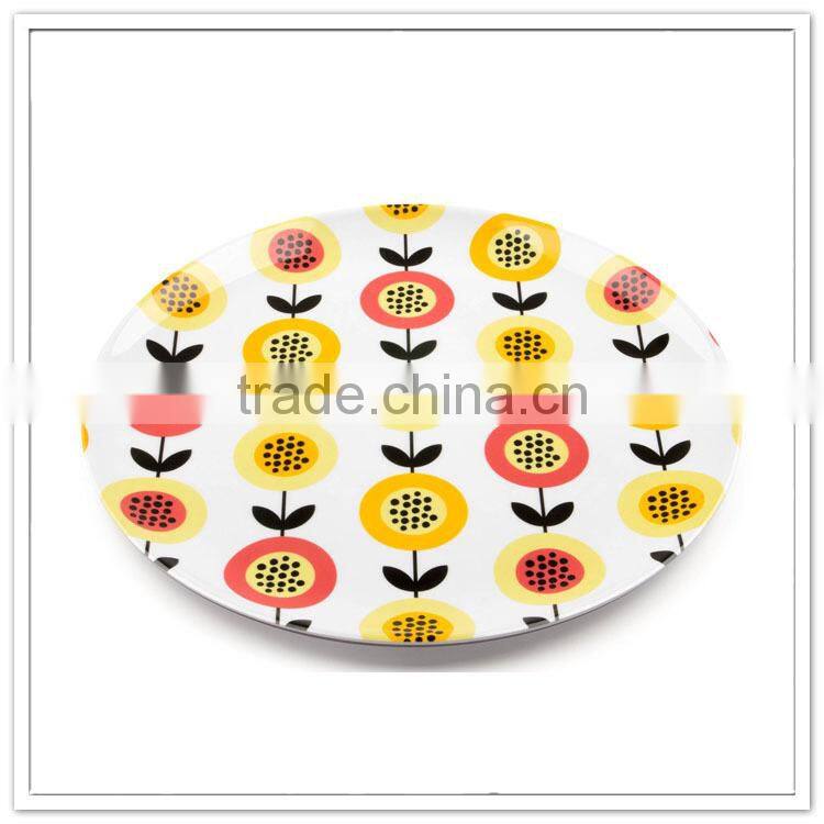 Chime design food grade 10inch 4pcs round table melamine plate sets