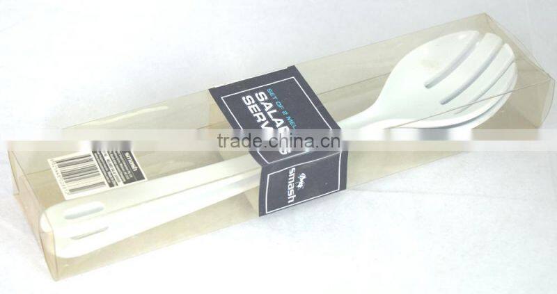 Packed by color sleev Full sets of salad sever, traditional Chinese melamine plastic fork