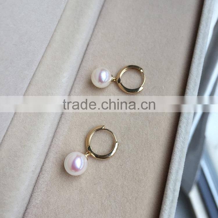 newest 18k gold 4-4.5mm Akoya pearl earring
