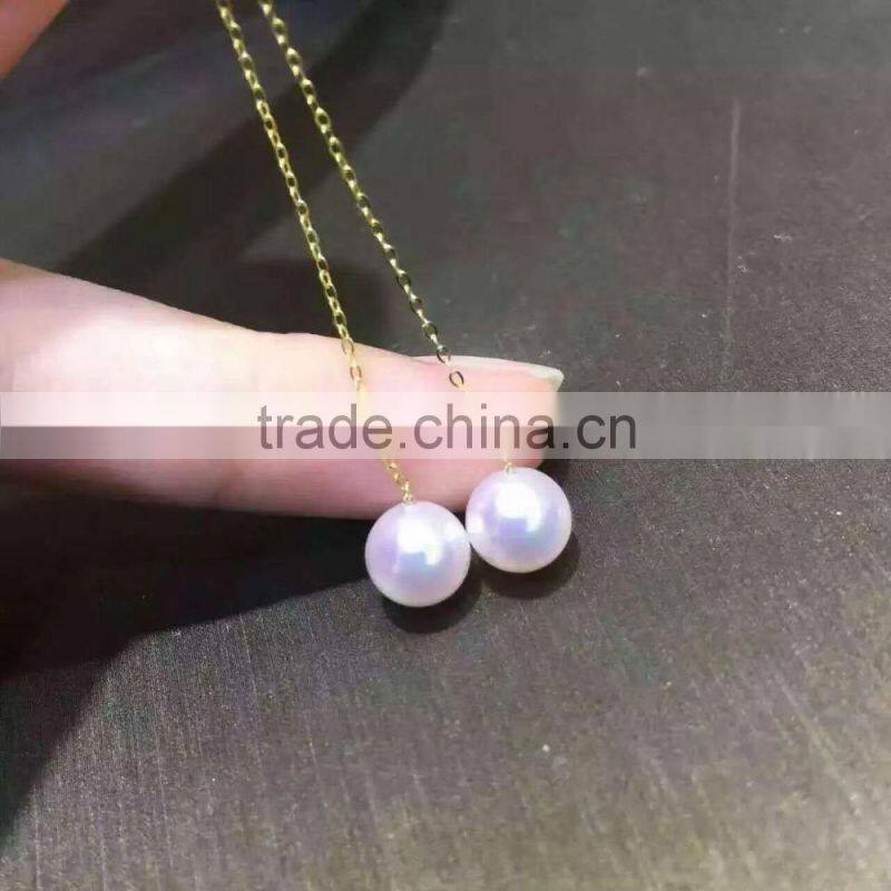 latest 5-5.5mm white Akoya pearls14k gold earring designs