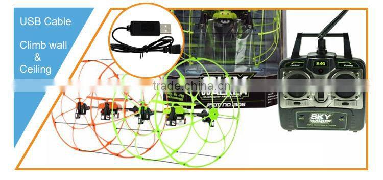 2015 hot toy SKY WALKER hsj UFO climbing wall 2.4G 4CH RC quadcopter Skywalker