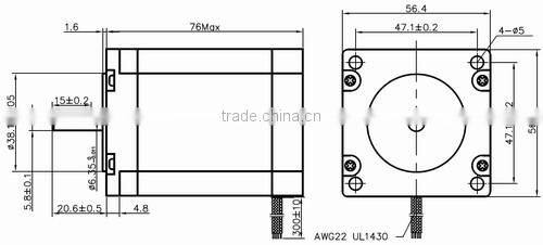 Leadshine 57HS13 2-phase Hybrid Step Stepper Motor 76mm long 1.8 step 1.3NM