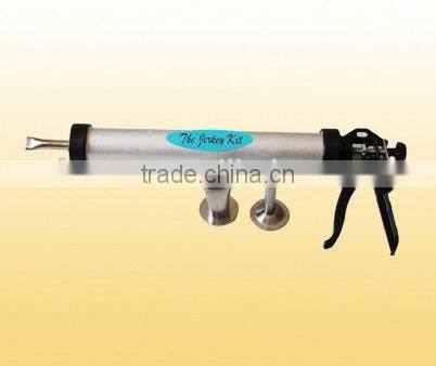 Aluminum body jerky gun,jerky kits with three nozzles