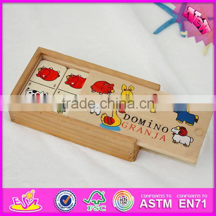 2016 top fashion educational kids wooden domino brick toy WJ277611