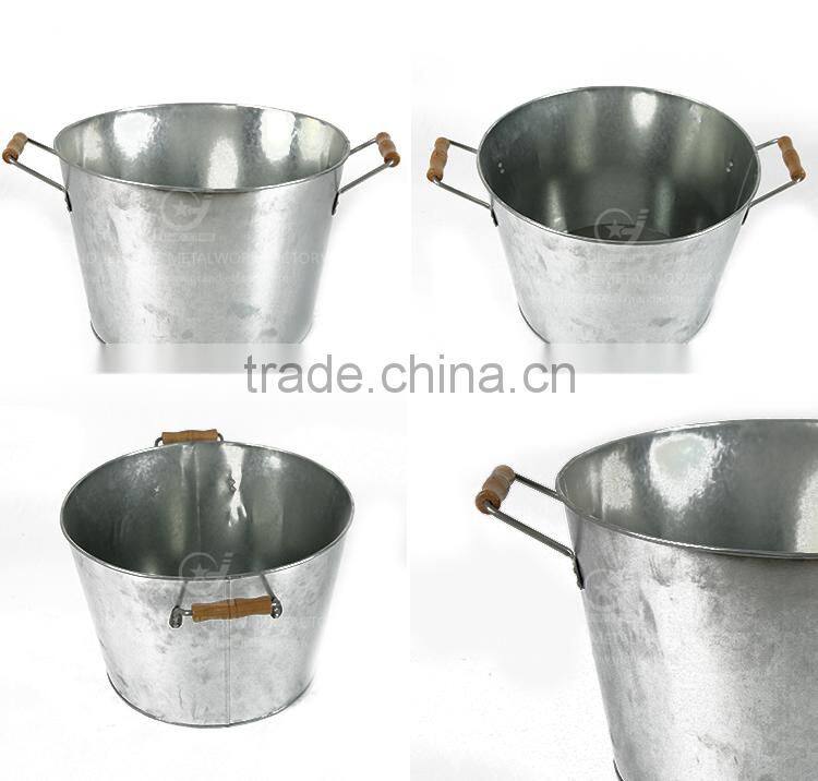 Galvanized iron garden pickling champagne cooler bucket cooler ice barrel