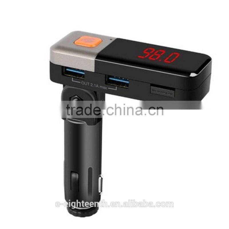 2016 new arrival USB Car Charger model Bluetooth handsfree Car FM Transmitter MP3 Player