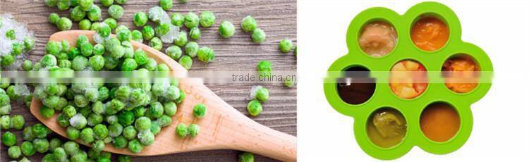 BPA Free Flexible Freezer Tray With Lid Set Portable Silicone Baby Ice Food Storage Box Containers