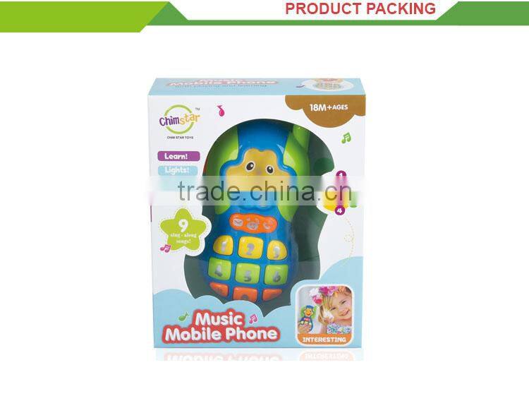 Most popular cartoon plastic musical toy mobile phone for kids