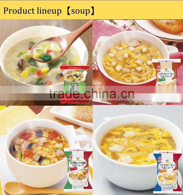 Various type of freeze-dried food and beverage made in Japan