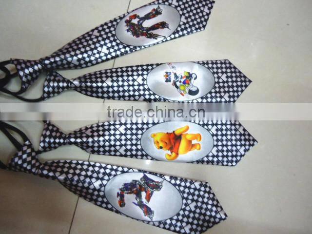 Cartoon kids imitated silk fabric tie wholesale
