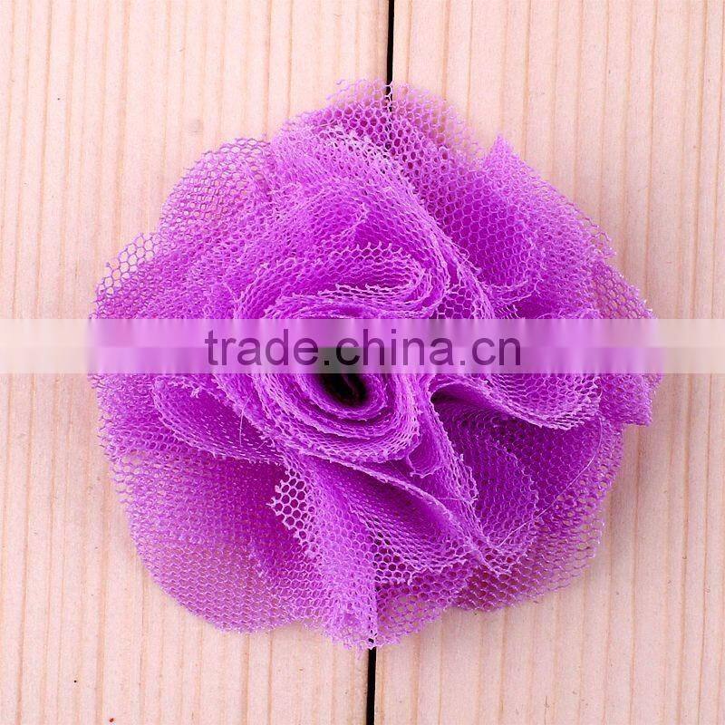handmade mesh flower clip for kids hair accessories