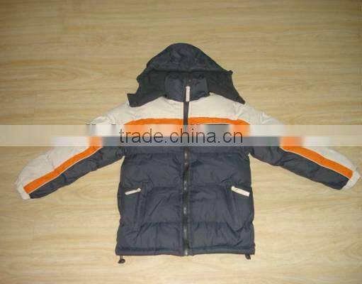 Garment Stock Lot Padding Jacket Boys Hoody