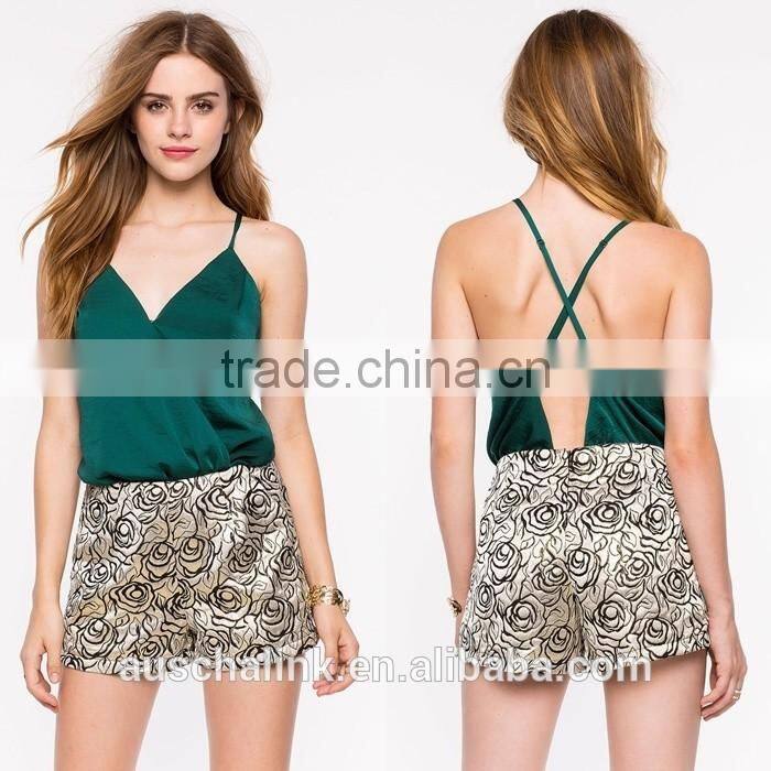summer new style women trendy golden rose dance shorts