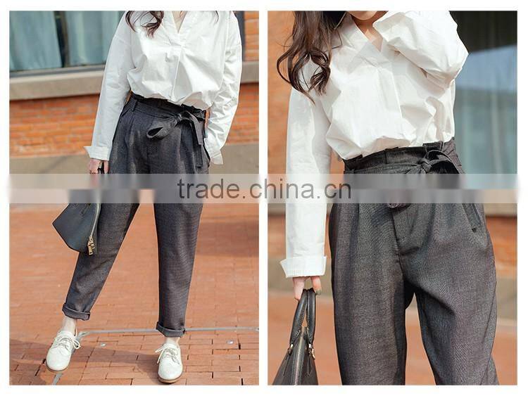 SZXX wholesale Womens Lady White V-Neck Casual Blouse Shirts