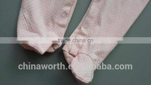 baby girl long sleeve footed cotton romper, full printings rompers