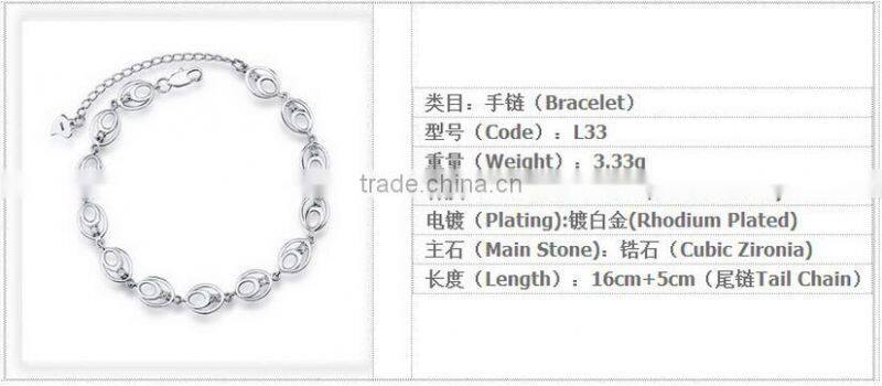 New design 925 sterling silver hook-ups bracelet for women
