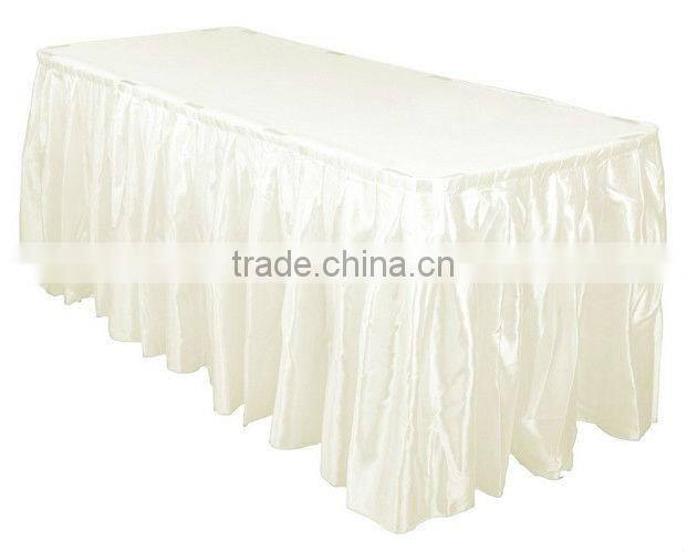 2017 new arrival white fitted table skirt for sale