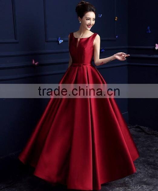 one piece designer satin long wholesale evening dress