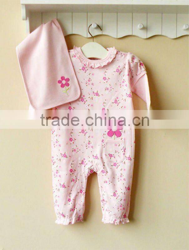 MOM AND BAB 100%cotton embroidery baby romper baby clothes set