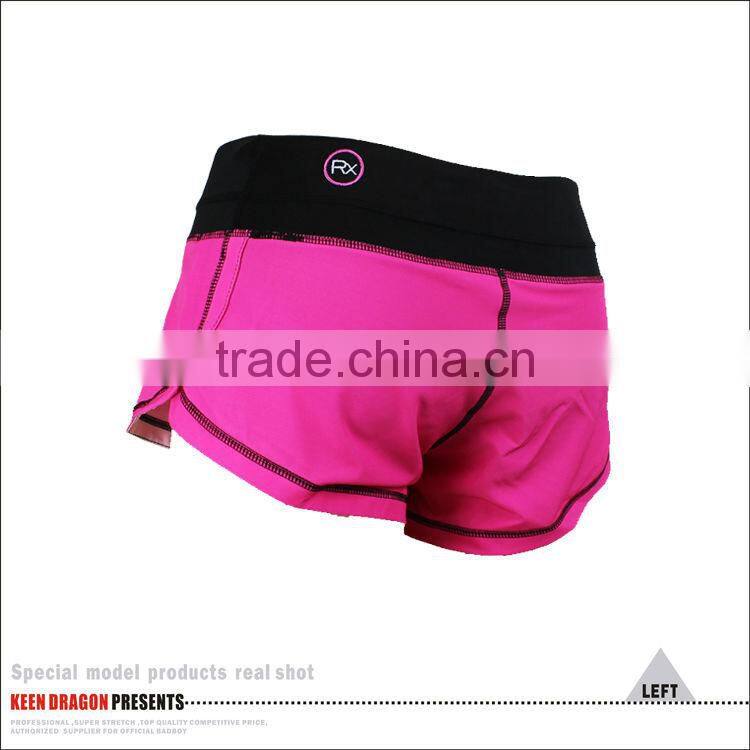 Women's crossfit fashion short 4 way strtch pink printed cheap lady's mma shorts