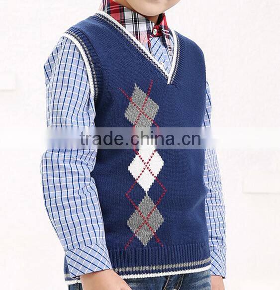 branded basic argyly intarsia boys kids sleeveless sweaters
